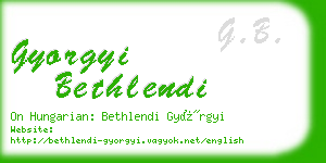 gyorgyi bethlendi business card